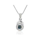 Womens 1/8 Ct. T.w. Blue Diamond Sterling Silver Pendant Necklace