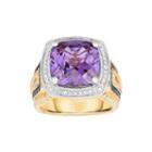 Lab-created Alexandrite And Color-enhanced Black Diamond Ring