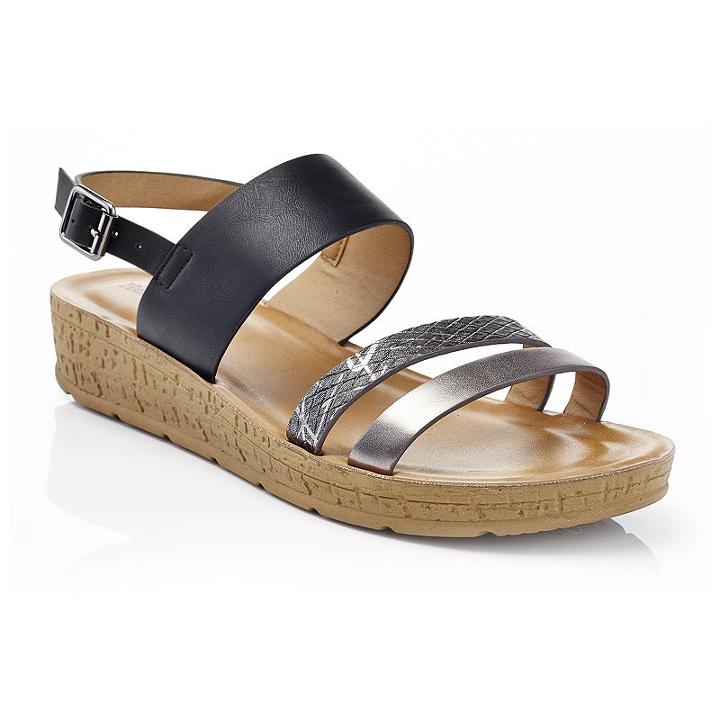 Henry Ferrera Comfort-21/black Womens Flat Sandals