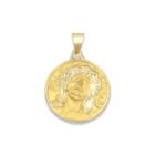 14k Yellow Gold Ecce Homo Medal Charm Pendant
