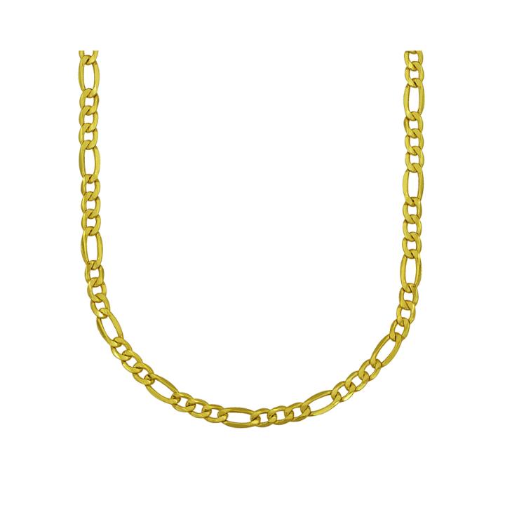 Made In Italy 18k Yellow Gold Hollow Figaro Chain Necklace