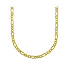 Made In Italy 18k Yellow Gold Hollow Figaro Chain Necklace