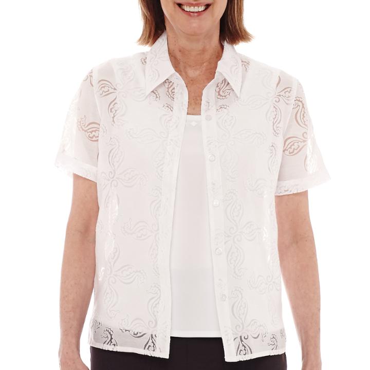 Alfred Dunner Acapulco Short-sleeve Layered Top - Petite