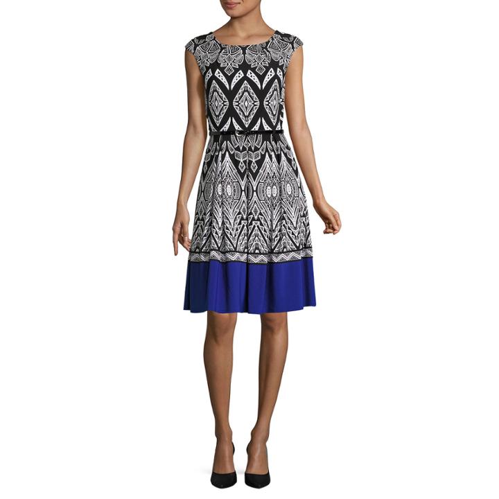 Tiana B Cap Sleeve Fit & Flare Dress