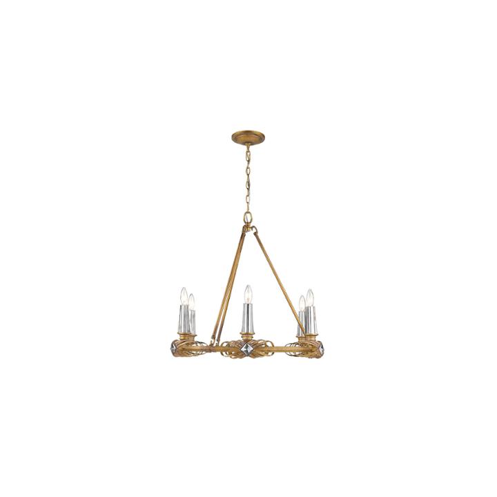 Signet 6-light Chandelier In Royal Gold