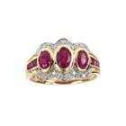 Limited Quantities Lead Glass-filled Ruby And Diamond-accent Ring
