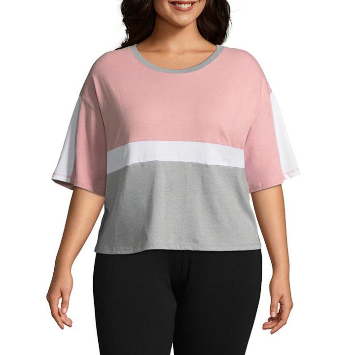 Flirtitude Colorblock Cropped Tee - Juniors Plus