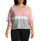 Flirtitude Colorblock Cropped Tee - Juniors Plus
