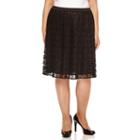 Liz Claiborne Solid Woven Pleated Skirt
