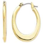 Liz Claiborne Gold-tone Oval Hoop Earrings