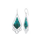 Enhanced Turquoise Sterling Silver Estate Drop Earrings
