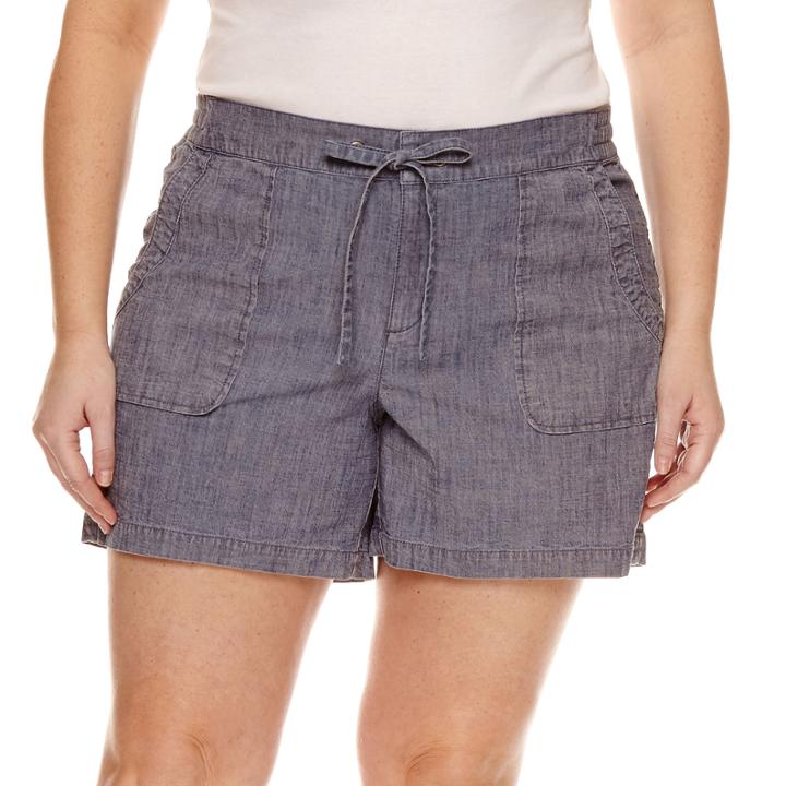 Boutique + Tie Waist Shorts - Plus