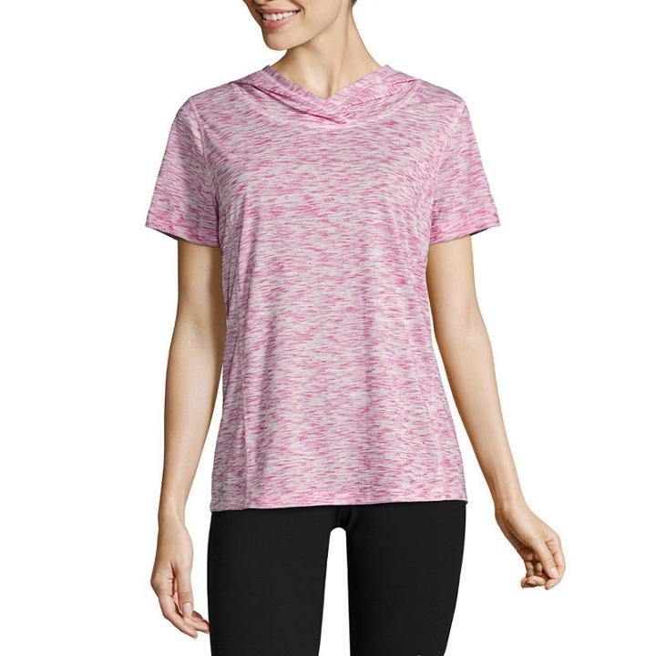 St. John's Bay Short Sleeve Jersey Hoodie-petite