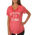 Coca-cola Juniors' Things Go Better With Coke Lace-up Washed Short Sleeve Graphic T-shirt