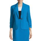 Black Label By Evan-picone Notch Collar 1-button Suit Jacket