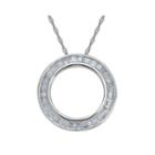 Cubic Zirconia Sterling Silver Circle Pendant Necklace