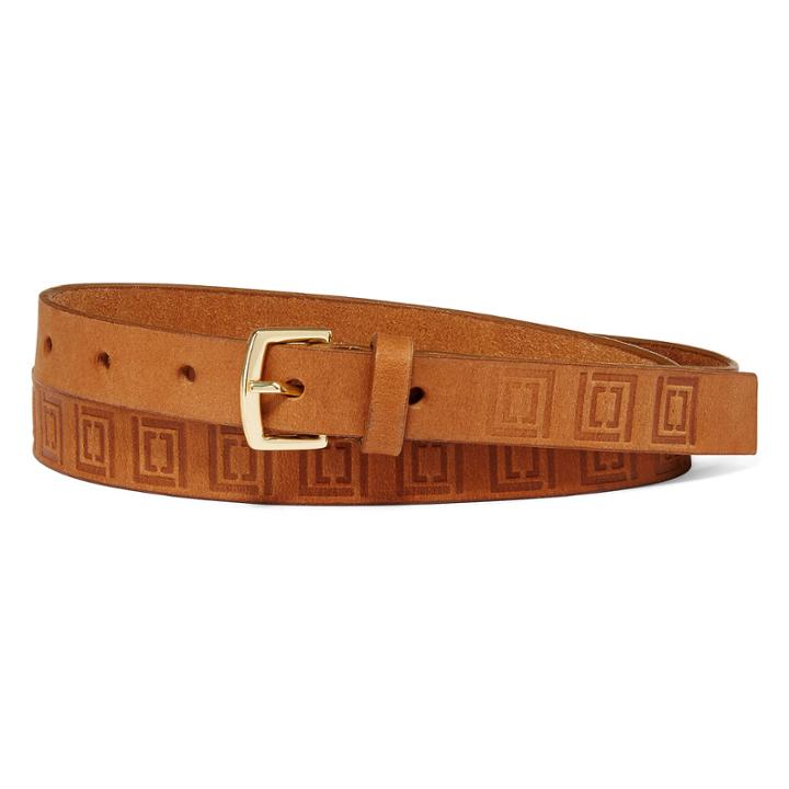 Liz Claiborne Embossed Logo Skinny Belt
