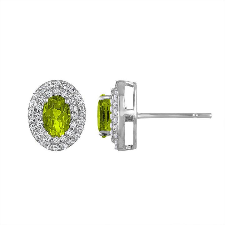 Genuine Green Peridot 10.2mm Stud Earrings