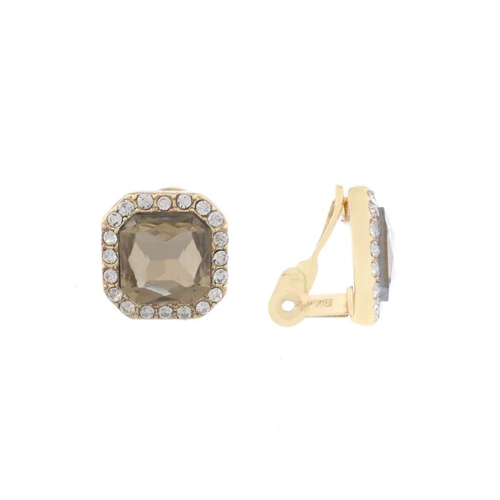 Monet Brown And Goldtone Clip Earring
