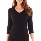 St. John's Bay 3/4-sleeve Essential V-neck T-shirt - Tall