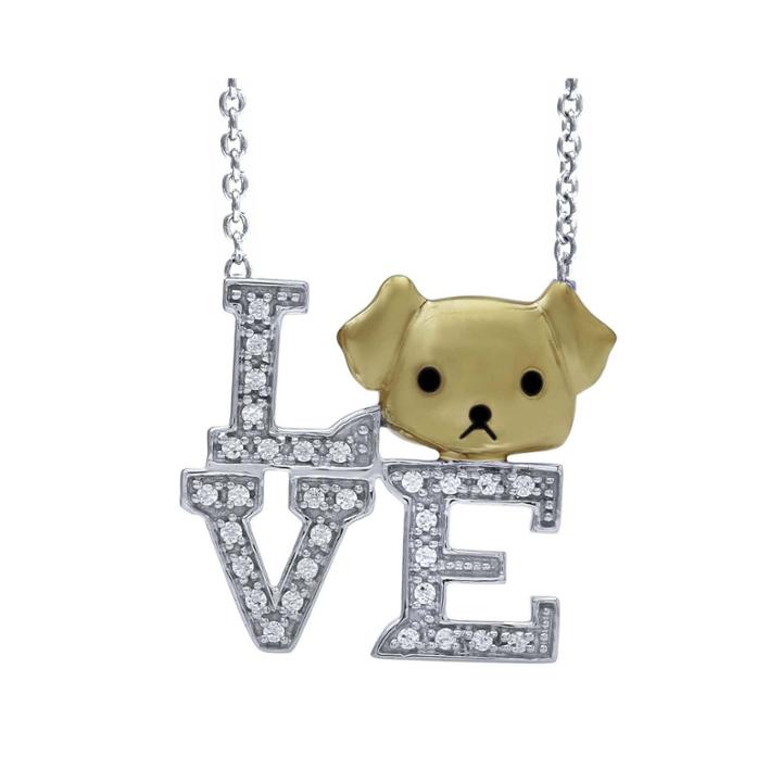 Aspca Tender Voices 1/8 Ct. T.w. Diamond Dog Love Pendant Necklace