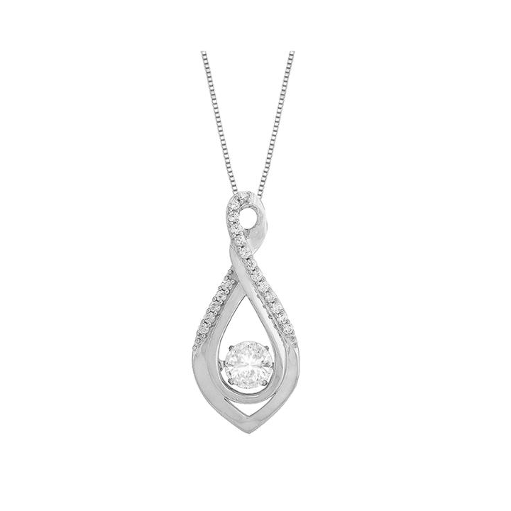 Love In Motion&trade; Lab-created White Sapphire Infinity Pendant Necklace