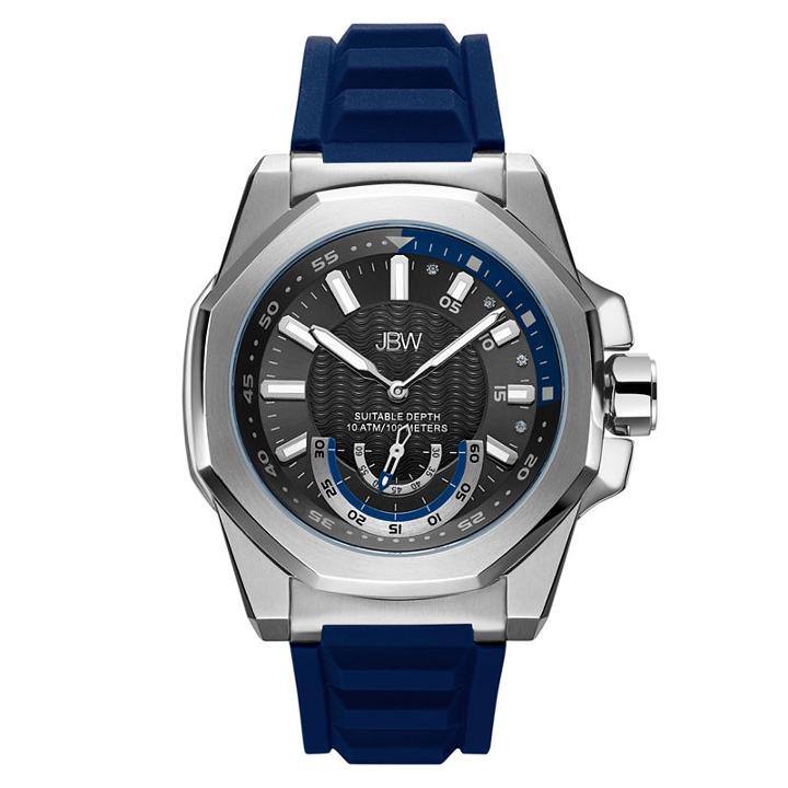 Jbw 4 Diamonds At .04ctw Mens Blue Strap Watch-j6359c