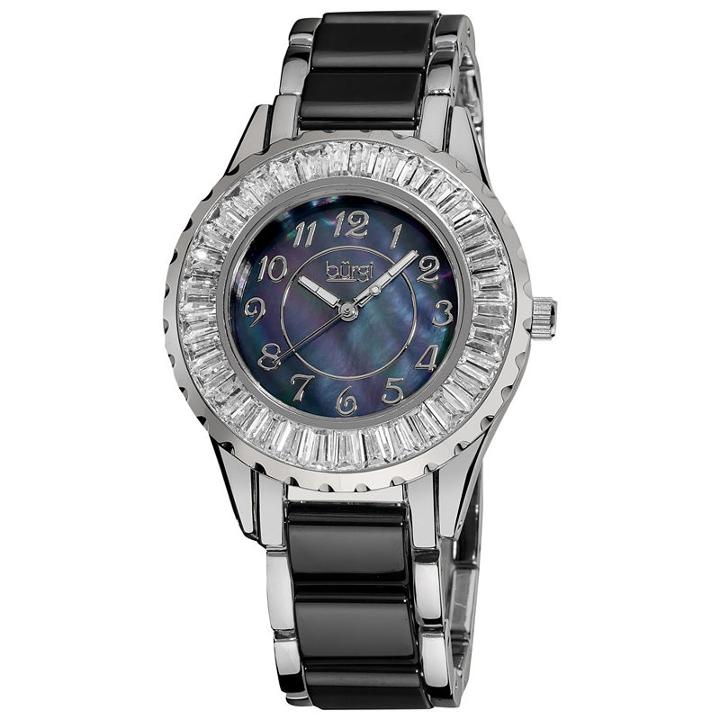 Burgi Womens Two Tone Strap Watch-b-066bk