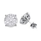 Brilliant Dream 1 Ct. T.w. Diamond Cluster Stud Earrings