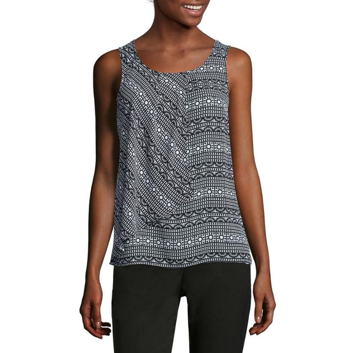 Worthington Sleeveless Tiered Ruffle Blouse - Tall