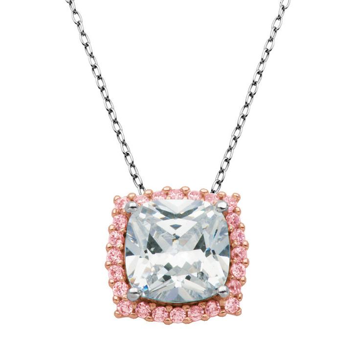 Diamonart Womens Lab Created White Cubic Zirconia Pendant Necklace