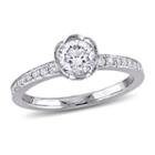 Laura Ashley Womens 1 Ct. T.w. Round White Diamond 14k Gold Engagement Ring