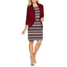 R & K Originals Elbow Sleeve Faux Jacket Dress