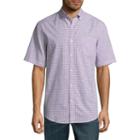St. John's Bay Short Sleeve Checked Button-front Shirt