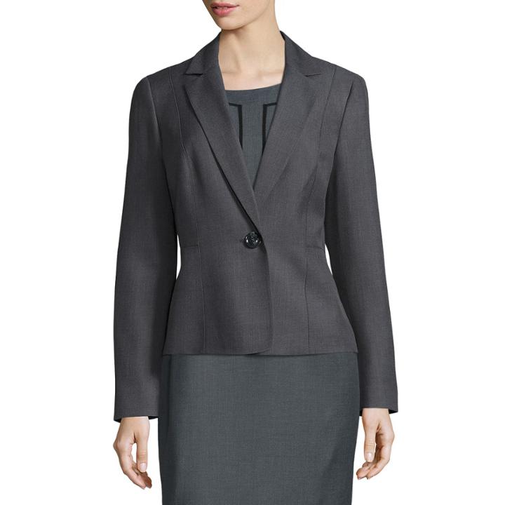 Black Label By Evan-picone Notch Collar Suit Jacket