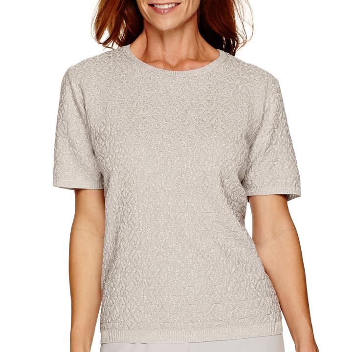 Alfred Dunner Crystal Springs Short-sleeve Sweater Shell