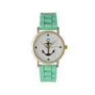 Olivia Pratt Womens Gold Anchor Emblem Dial Mint Silicone Watch 8056mint