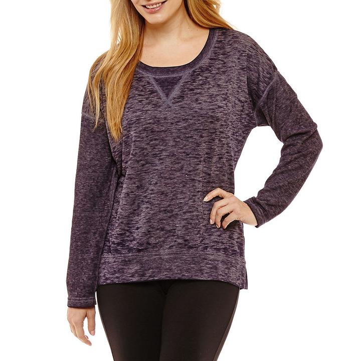 St. John's Bay Active Long Sleeve Sweatshirt-petite