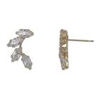 Lab Created White Cubic Zirconia 10k Gold Stud Earrings