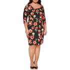 Bisou Bisou 3/4 Sleeve Sheath Dress-plus