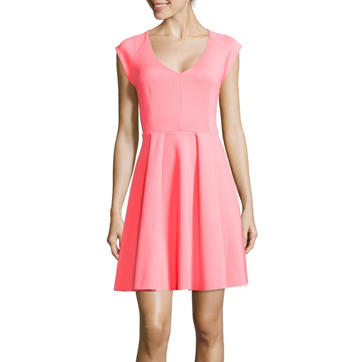 Belle + Sky&trade; Pleat Skater Scuba Dress