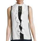 Belle + Sky&trade; Sleeveless Contrast Lace-inset Blouse