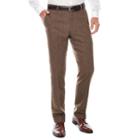 Wd. Ny Brown Twill Flat-front Suit Pants - Slim Fit