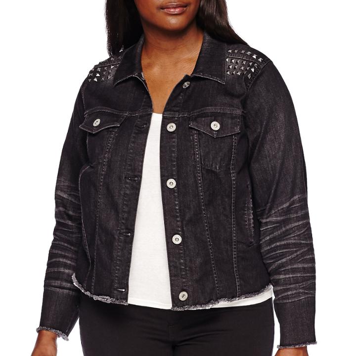 Arizona Studded Denim Jacket - Juniors Plus