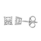 1 3/8 Ct. T.w. Princess White Diamond 14k Gold Stud Earrings
