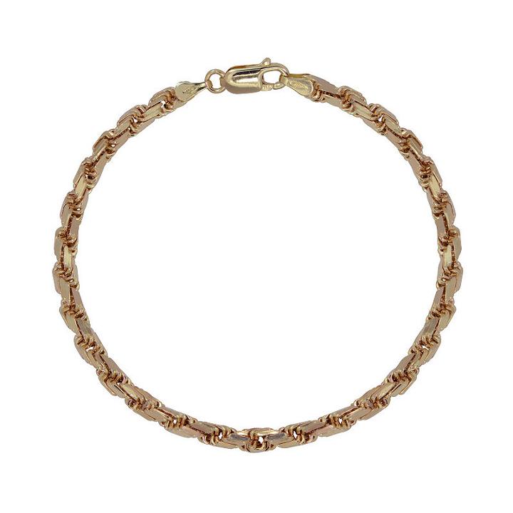 Made In Italy 10k Gold Rope 8 1/2 Inch Chain Necklace