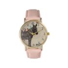 Olivia Pratt Womens Zebra And Birds Light Pink Leather Watch 20399light Pink