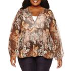 A.n.a Long-sleeve Peasant Blouse - Plus