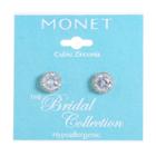 Monet Jewelry The Bridal Collection Clear 10mm Stud Earrings