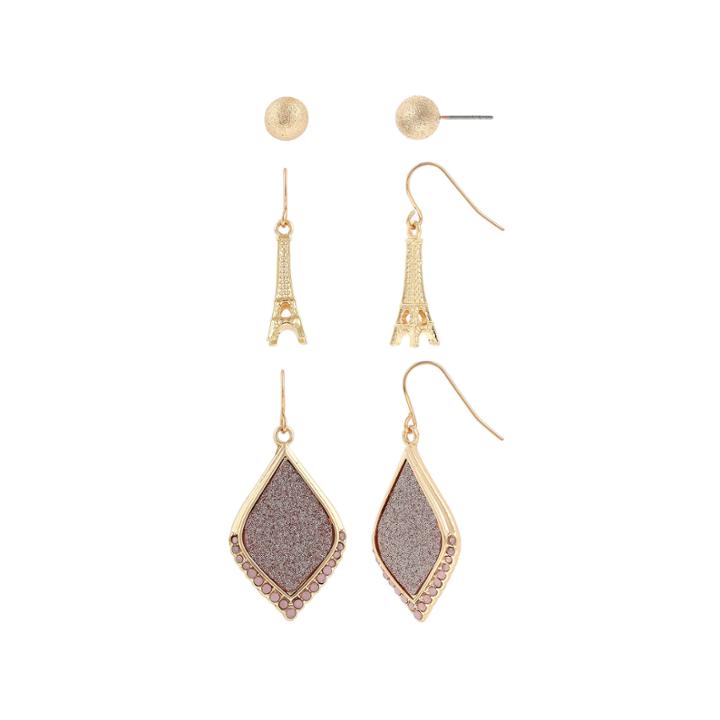 Decree 3 Pair Pink Earring Sets